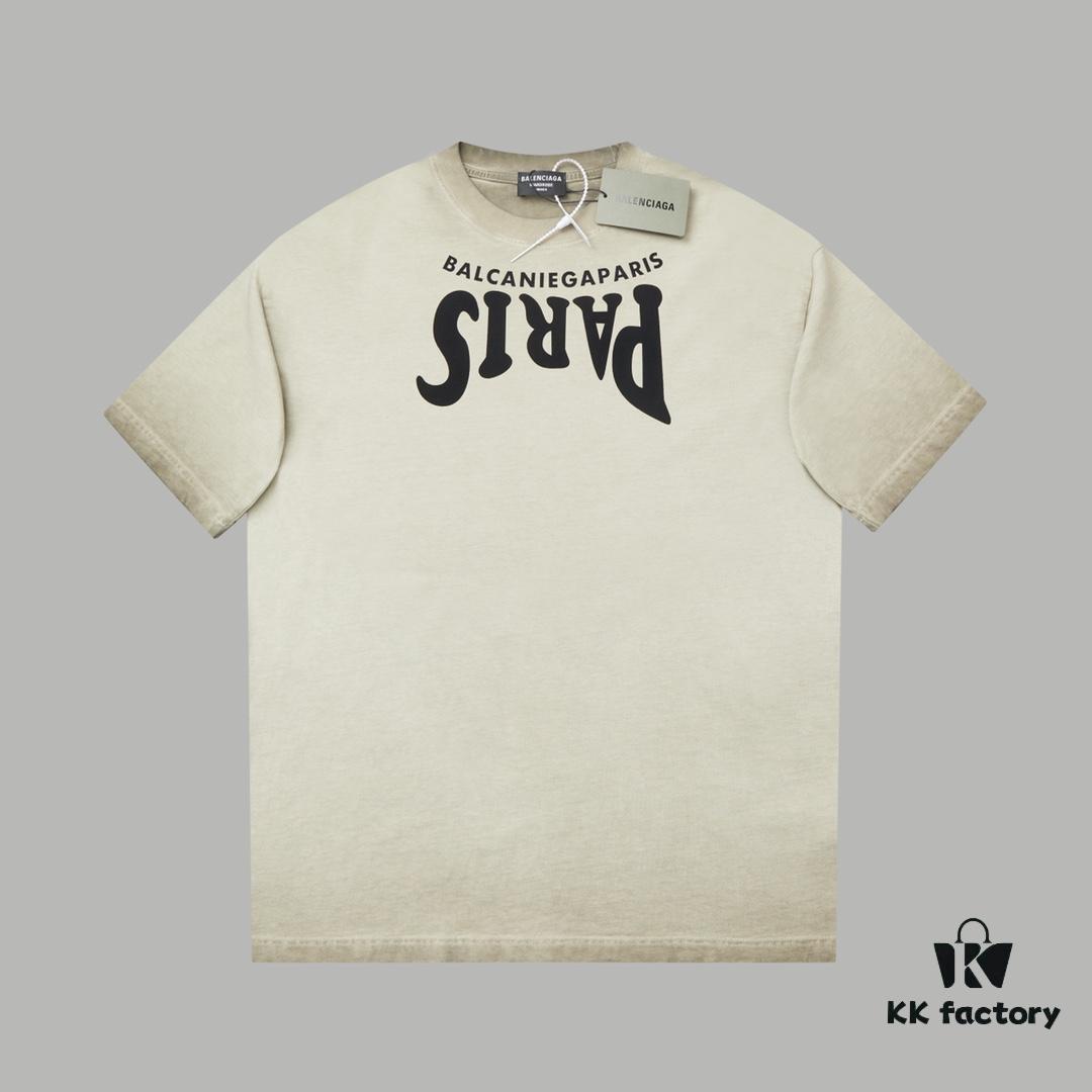 VAL*NTINO Hua Jia 25SS Spring Collection Flocked Letter Print Short Sleeve T-Shirt