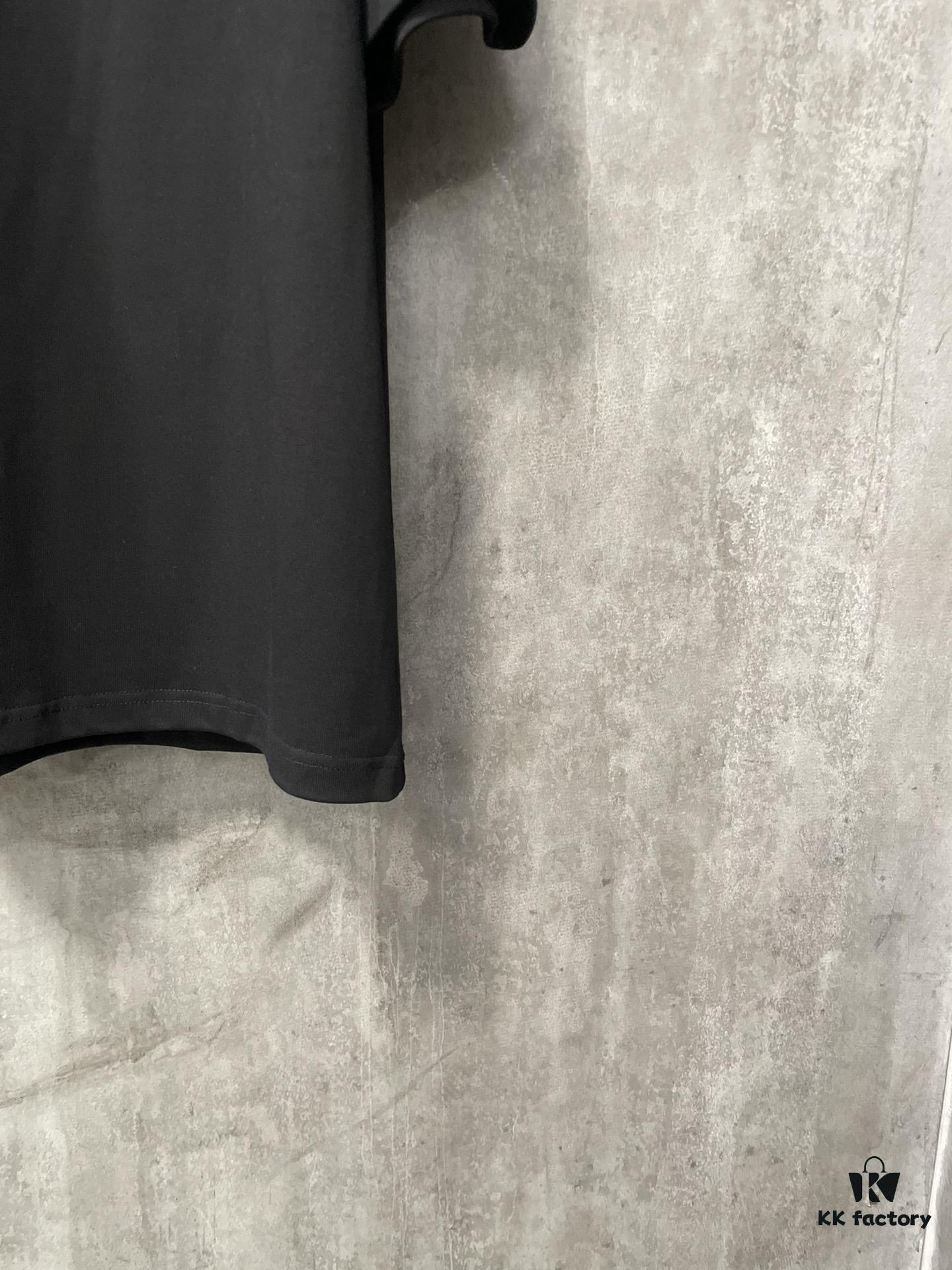 VALENTINO 24FW Pink Handwritten Text 3D Flocking Heavyweight Short Sleeve T-Shirt