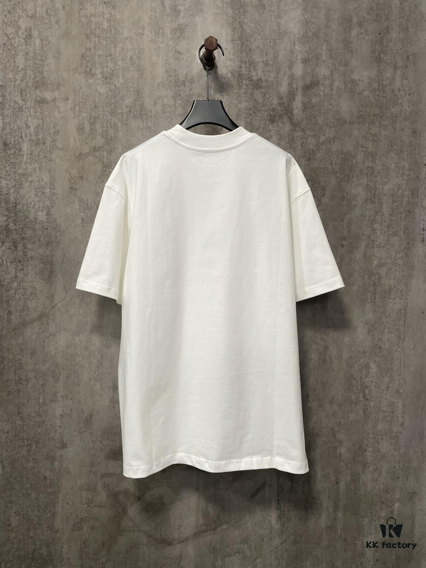 VALENTINO 24FW Pink 3D Flocked Lettering Heavyweight Short Sleeve T-Shirt