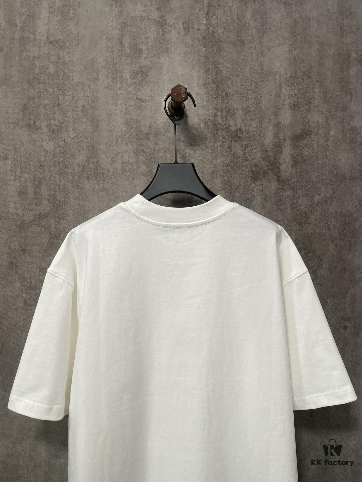 VALENTINO 24FW Pink 3D Flocked Lettering Heavyweight Short Sleeve T-Shirt