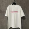 VALENTINO 24SS Latest Collection Flocked Logo Heavyweight Short Sleeve T-Shirt