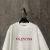 VALENTINO 24SS Latest Collection Flocked Logo Heavyweight Short Sleeve T-Shirt