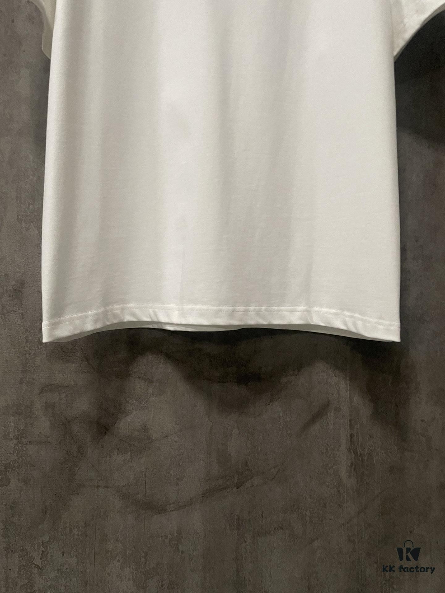 VALENTINO 24SS Latest Collection Flocked Logo Heavyweight Short Sleeve T-Shirt