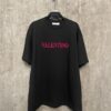 VALENTINO 24SS Latest Collection Flocked Logo Heavyweight Short Sleeve T-Shirt