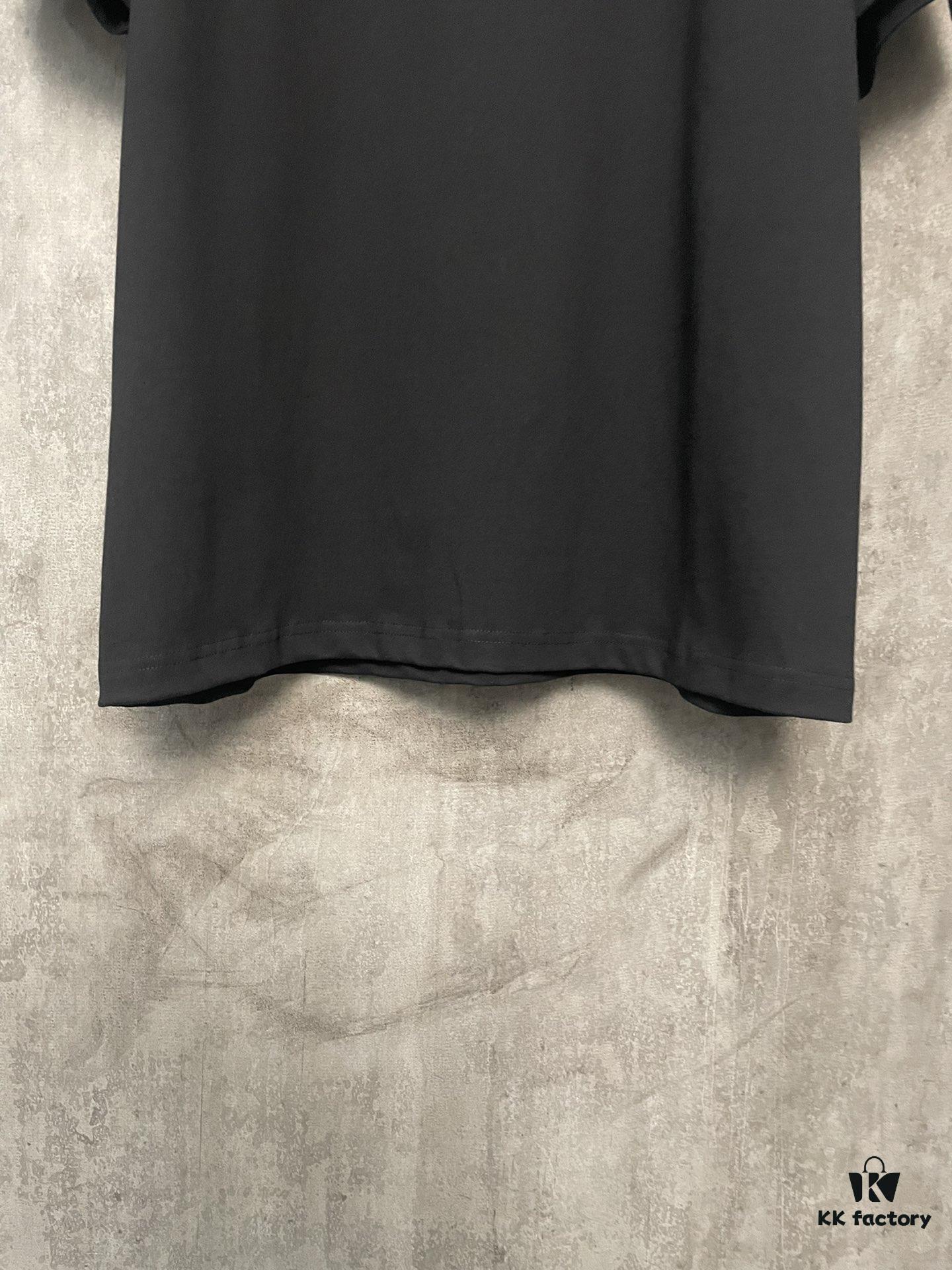 VALENTINO 24SS Latest Collection Flocked Logo Heavyweight Short Sleeve T-Shirt