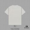 VALENTINO 2024FW Short Sleeve T-Shirt with Letter Logo Print, Premium 26s Double Yarn 300g Fabric, Heavyweight Cotton Blend, Custom Ribbed Trim Dyed-to-Match, Three Labels Included, Unisex Design