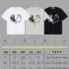 VALENTINO 2024FW Short Sleeve T-Shirt with Letter Logo Print, Premium 26s Double Yarn 300g Fabric, Heavyweight Cotton Blend, Custom Ribbed Trim Dyed-to-Match, Three Labels Included, Unisex Design