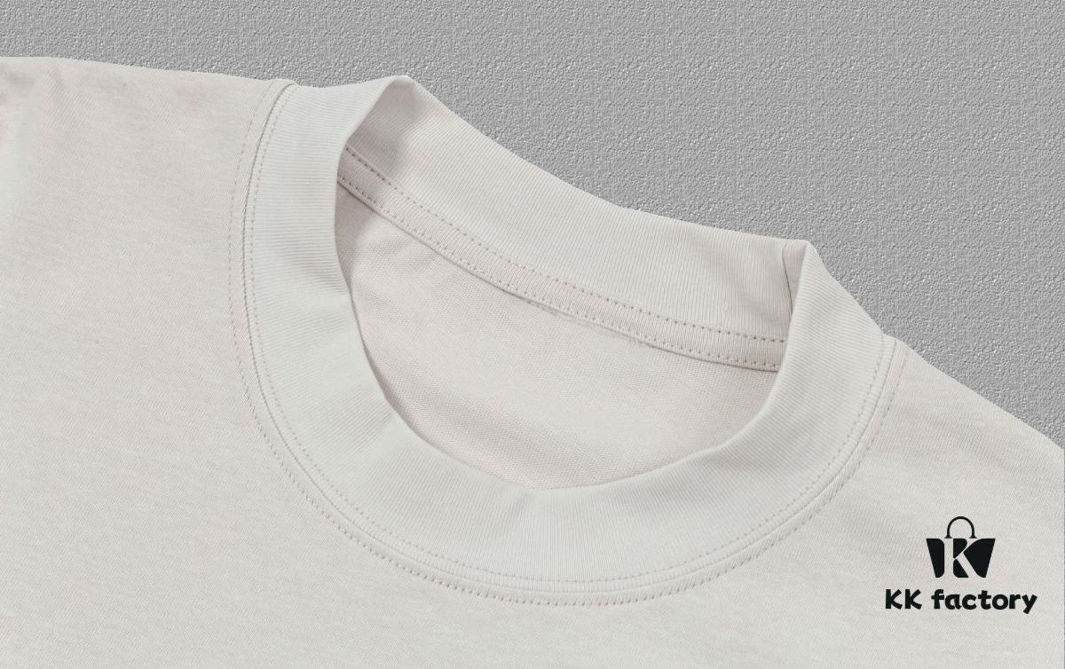 VALENTINO 2024FW Short Sleeve T-Shirt with Letter Logo Print, Premium 26s Double Yarn 300g Fabric, Heavyweight Cotton Blend, Custom Ribbed Trim Dyed-to-Match, Three Labels Included, Unisex Design