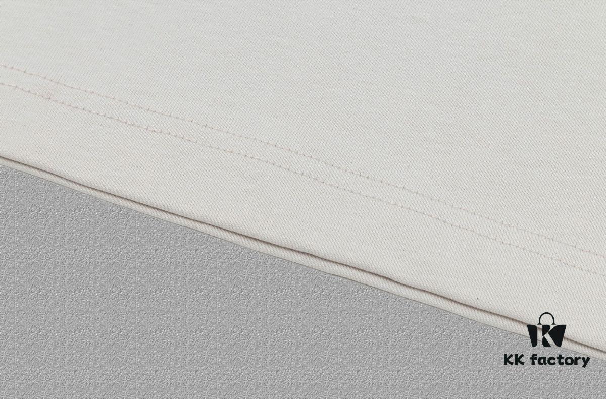 VALENTINO 2024FW Short Sleeve T-Shirt with Letter Logo Print, Premium 26s Double Yarn 300g Fabric, Heavyweight Cotton Blend, Custom Ribbed Trim Dyed-to-Match, Three Labels Included, Unisex Design