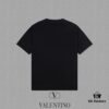 VALENTINO Men's and Women's Short Sleeve T-Shirt with Letter Logo Print, 2024FW Collection, Premium 26s Double Yarn 300g Fabric