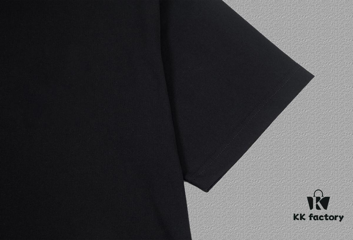 VALENTINO Men's and Women's Short Sleeve T-Shirt with Letter Logo Print, 2024FW Collection, Premium 26s Double Yarn 300g Fabric