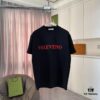 VALENTIN* Valentino 2025 Summer New Arrival Unisex Short Sleeve T-Shirt with Unique Letter Logo 3D Silicone Print Custom 300g Fabric