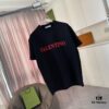 VALENTIN* Valentino 2025 Summer New Arrival Unisex Short Sleeve T-Shirt with Unique Letter Logo 3D Silicone Print Custom 300g Fabric