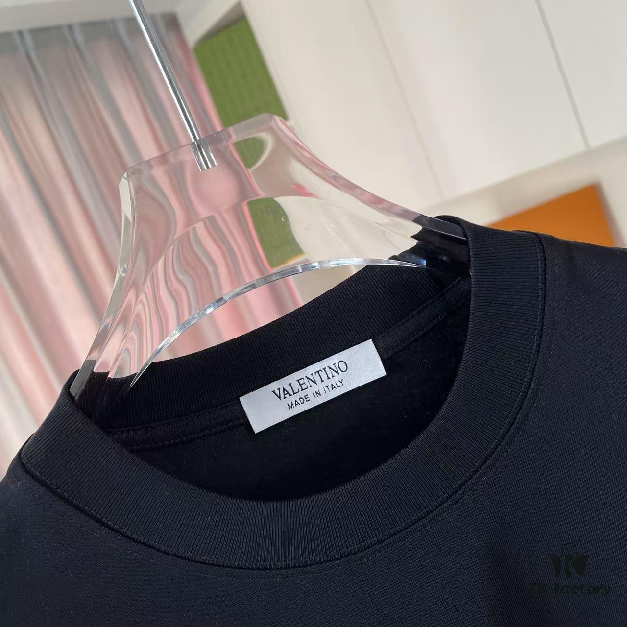 VALENTIN* Valentino 2025 Summer New Arrival Unisex Short Sleeve T-Shirt with Unique Letter Logo 3D Silicone Print Custom 300g Fabric
