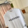 VALENTIN* Valentino 2025 Summer New Arrival Unisex Short Sleeve T-Shirt with Unique Letter Logo 3D Silicone Print Custom 300g Fabric