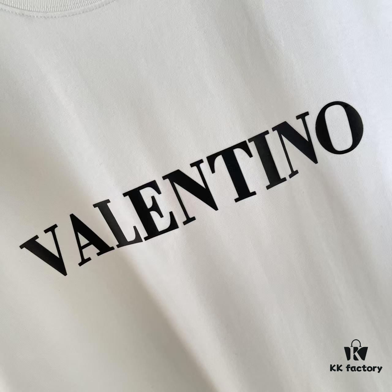 VALENTIN* Valentino 2025 Summer New Arrival Unisex Short Sleeve T-Shirt with Unique Letter Logo 3D Silicone Print Custom 300g Fabric