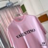 VALENTIN* Valentino 2025 Summer New Arrival Unisex Short Sleeve T-Shirt with Unique Letter Logo 3D Silicone Print on Custom 300g Fabric