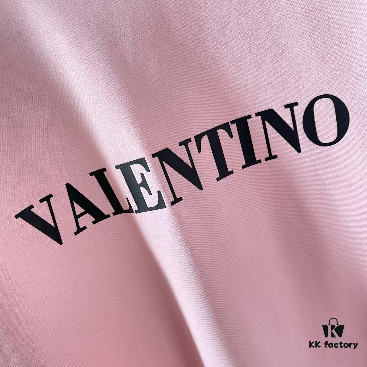 VALENTIN* Valentino 2025 Summer New Arrival Unisex Short Sleeve T-Shirt with Unique Letter Logo 3D Silicone Print on Custom 300g Fabric