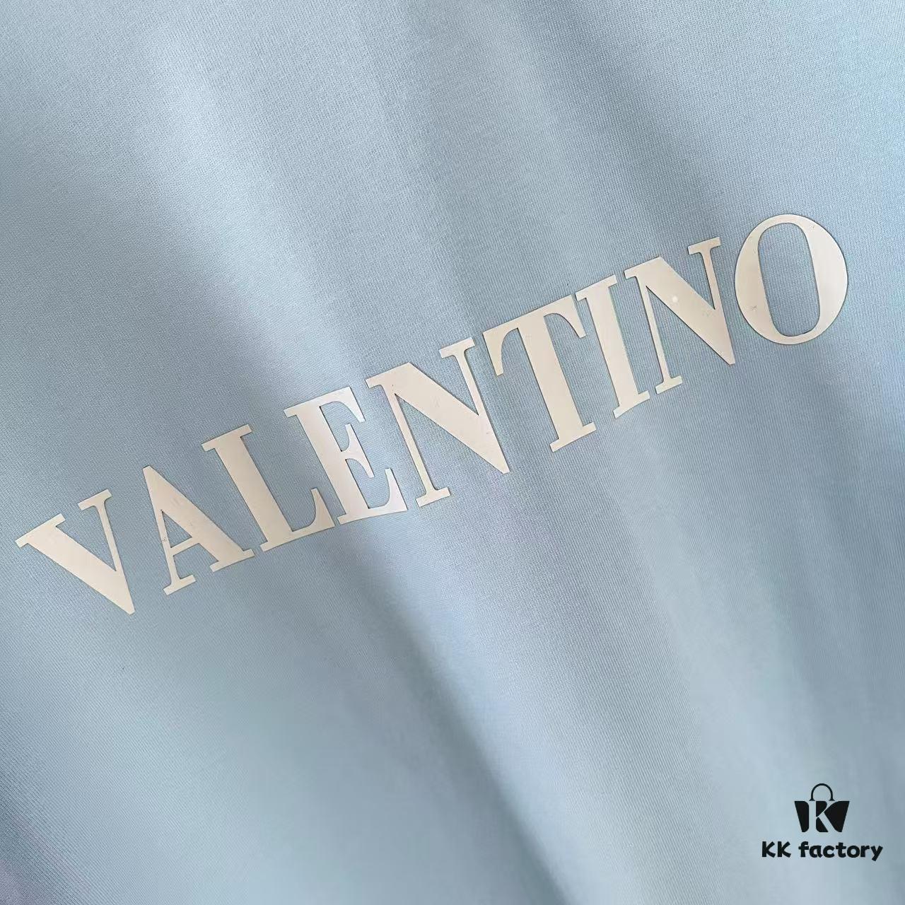 VALENTIN* Valentino 2025 Summer New Arrival Short-Sleeve T-Shirt with Unique Letter Logo 3D Silicone Print Unisex Design Premium 300g Custom Fabric