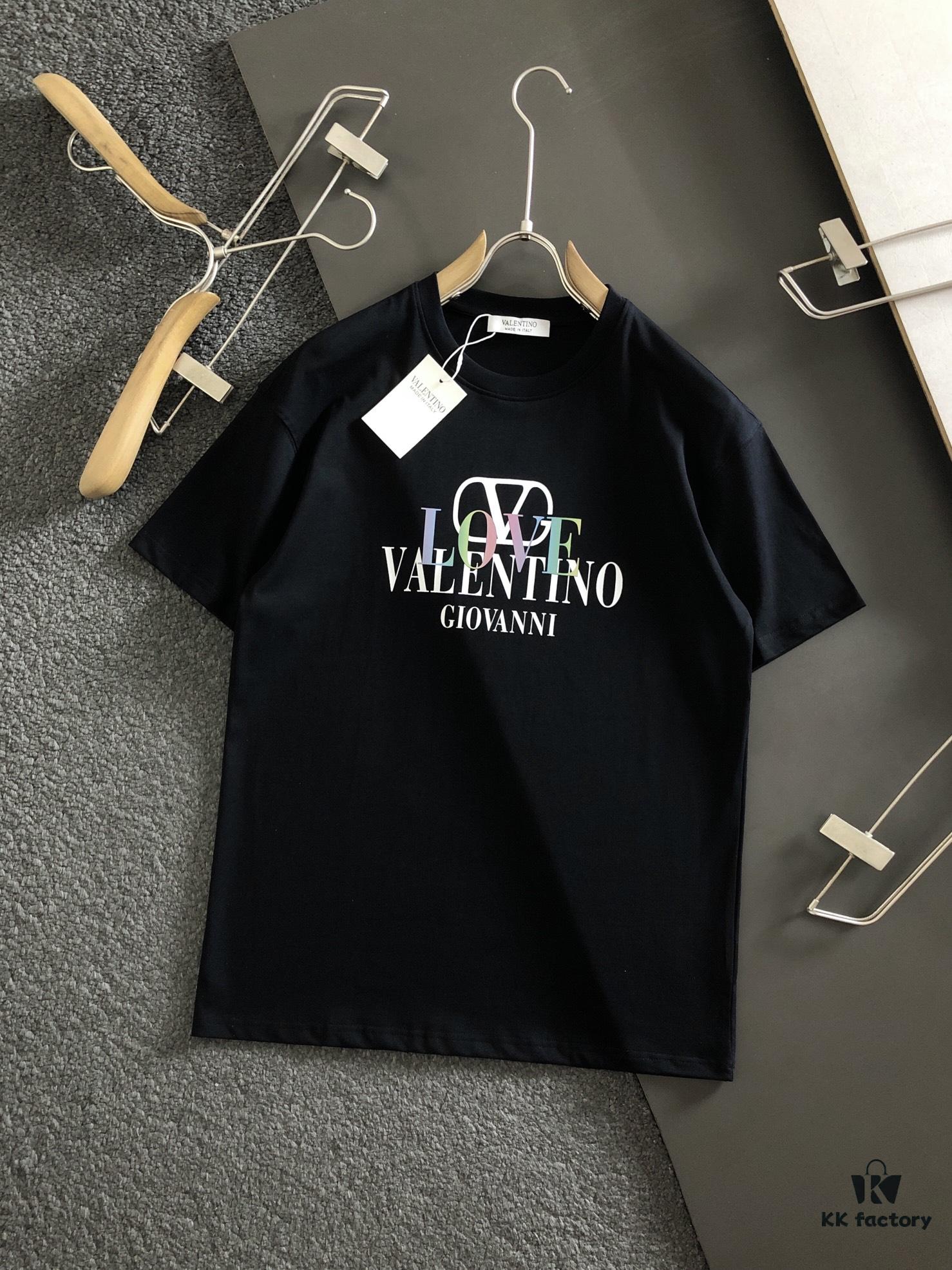 Valentino 2025 Latest Print Short Sleeve T-Shirt, High-Quality Cabinet Original Order, Top-Tier Craftsmanship with Imported Fabric