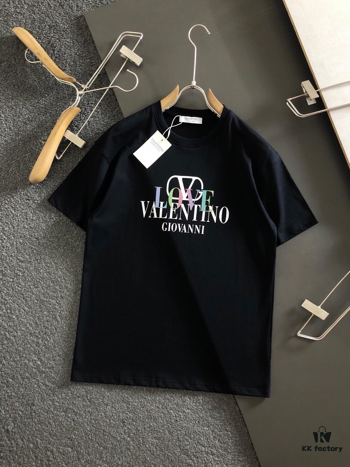 Valentino 2025 Latest Print Short Sleeve T-Shirt, High-Quality Cabinet Original Order, Top-Tier Craftsmanship with Imported Fabric
