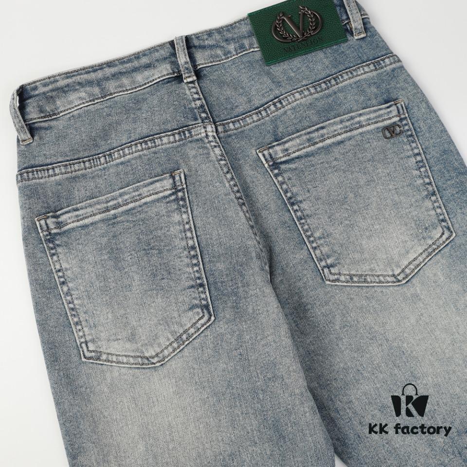 Valentino VL 2024 Official Website High-End New Arrival Bull Denim Jeans, 100% Original Order, Stylish and Versatile Must-Have for Men