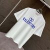 VALENTINO 2025 Spring Summer New Arrival Short Sleeve T-Shirt Heavyweight Cotton Flocked Logo