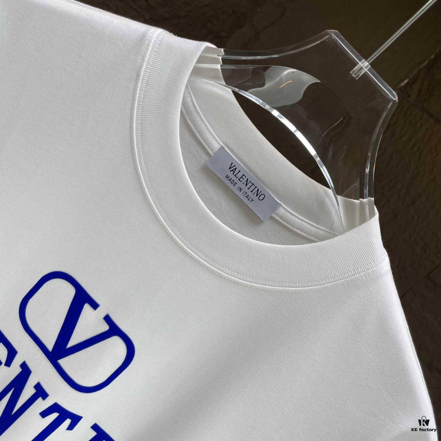 VALENTINO 2025 Spring Summer New Arrival Short Sleeve T-Shirt Heavyweight Cotton Flocked Logo