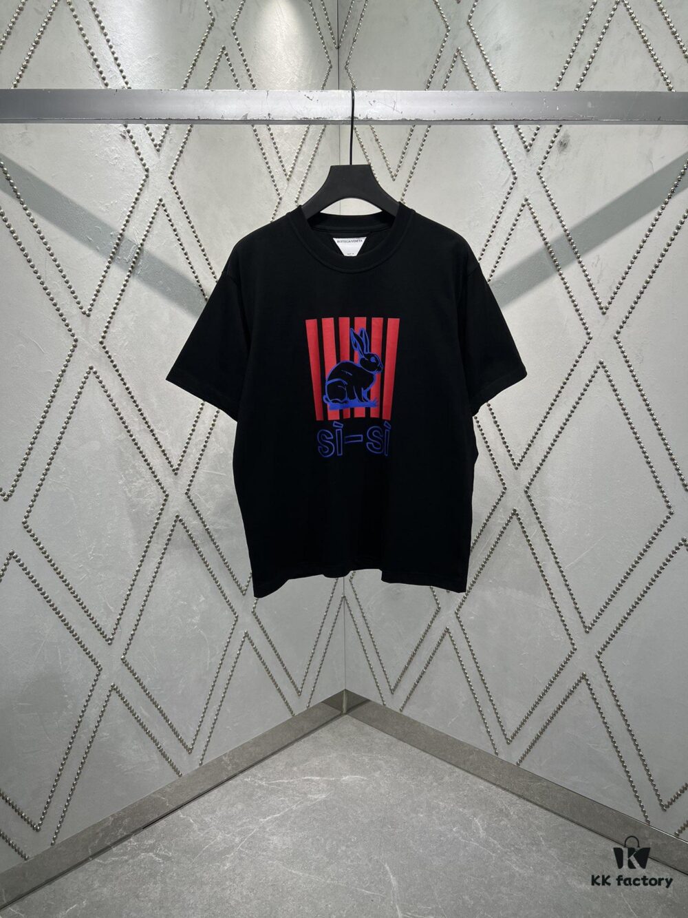 BV 25SS New Arrival Tech Cotton Knit Blend T-Shirt with Rabbit Art Print Unisex