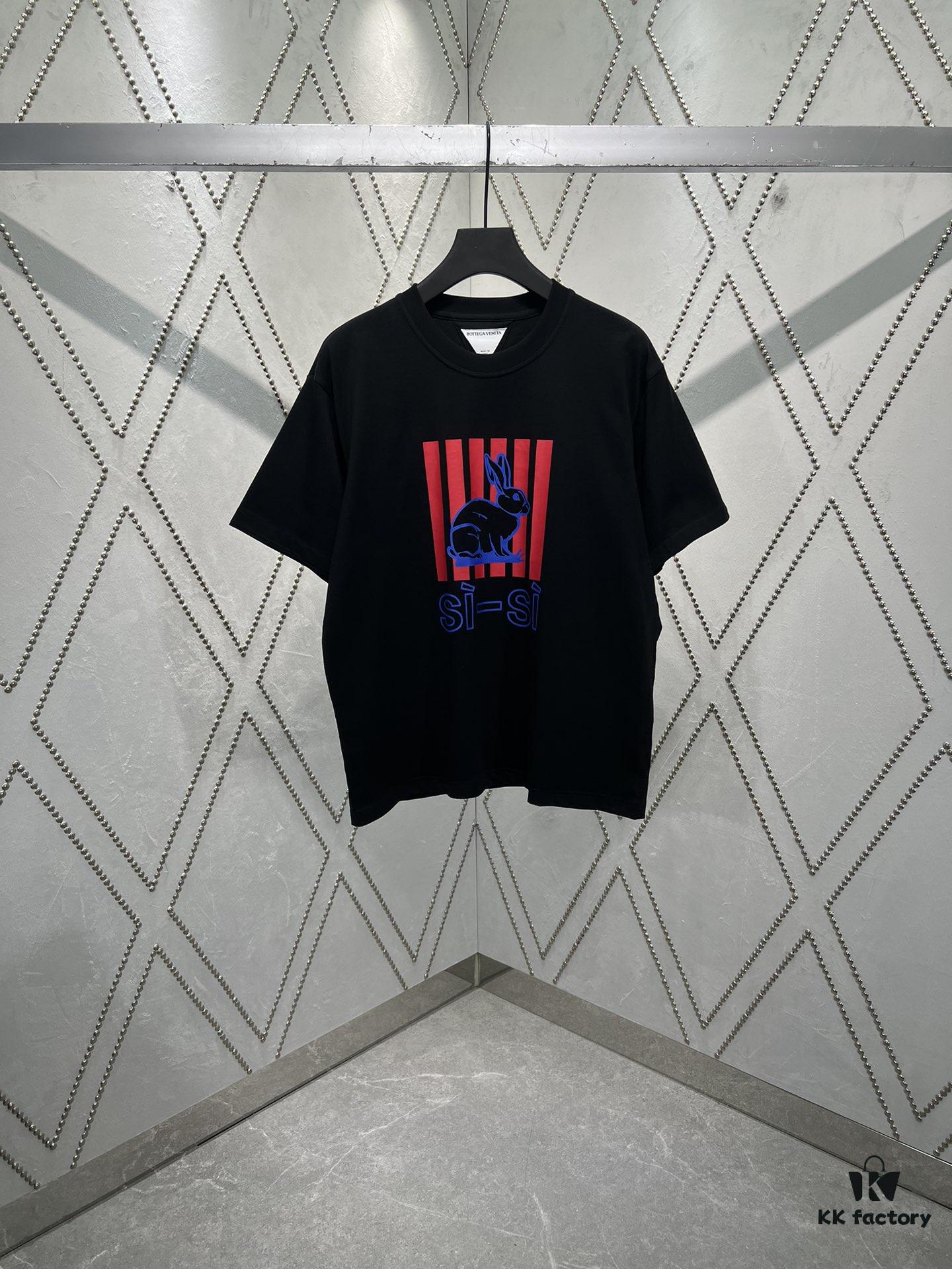 BV 25SS New Arrival Tech Cotton Knit Blend T-Shirt with Rabbit Art Print Unisex