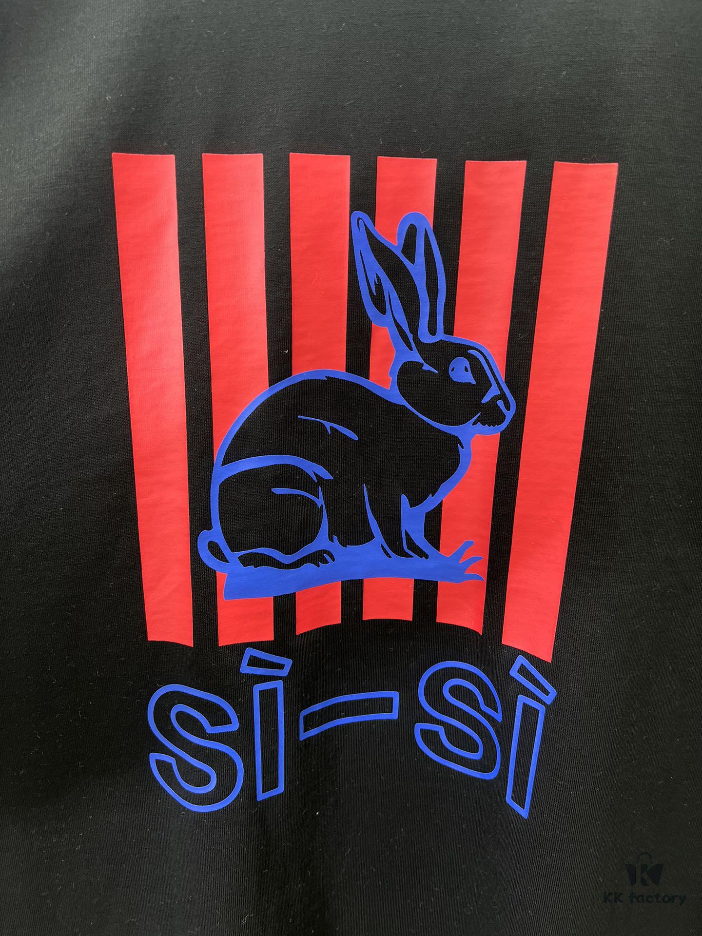 BV 25SS New Arrival Tech Cotton Knit Blend T-Shirt with Rabbit Art Print Unisex