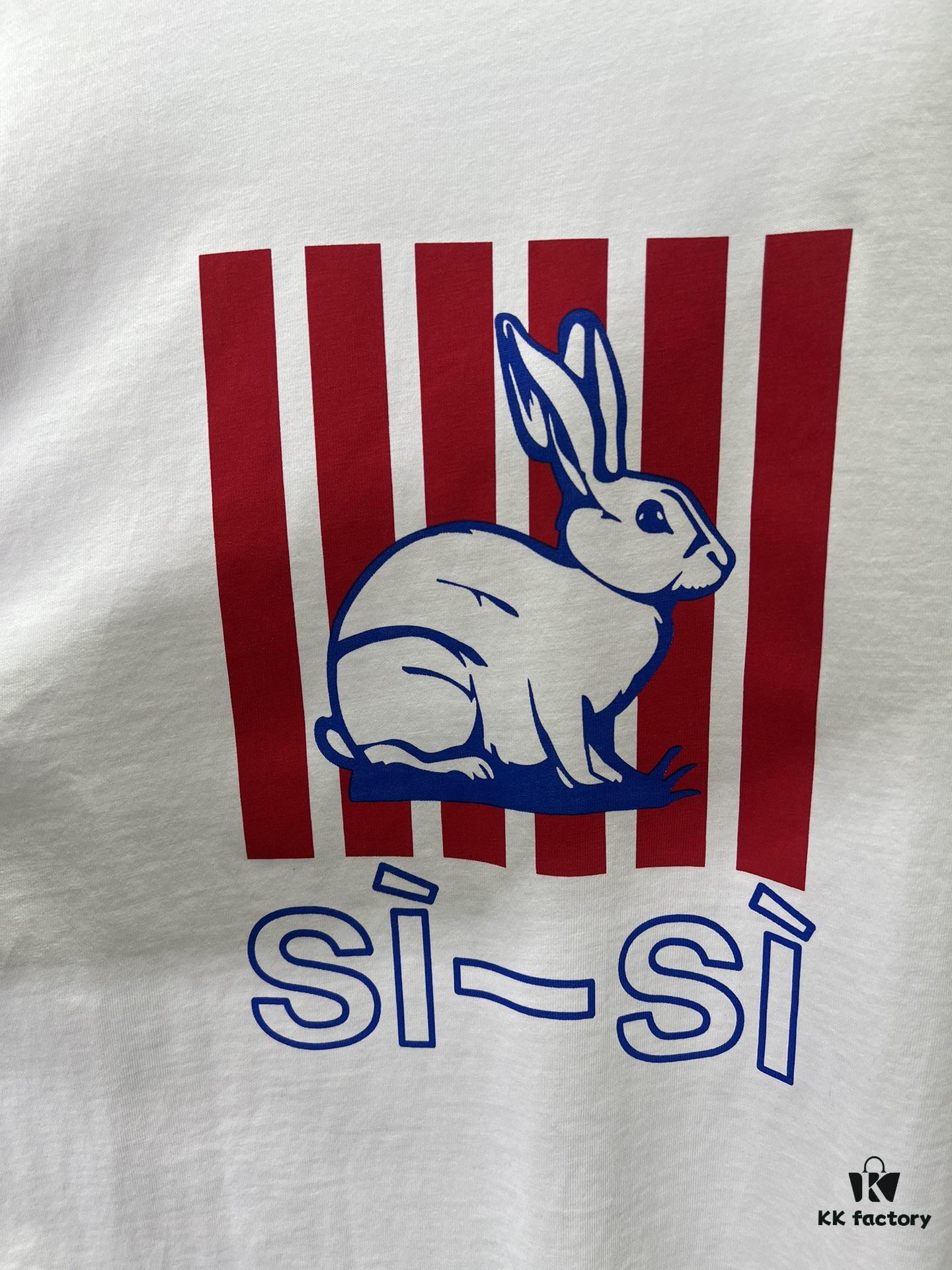 BV 25SS New Arrival Tech Cotton Knit Blend T-Shirt with Rabbit Illustration Print, Unisex