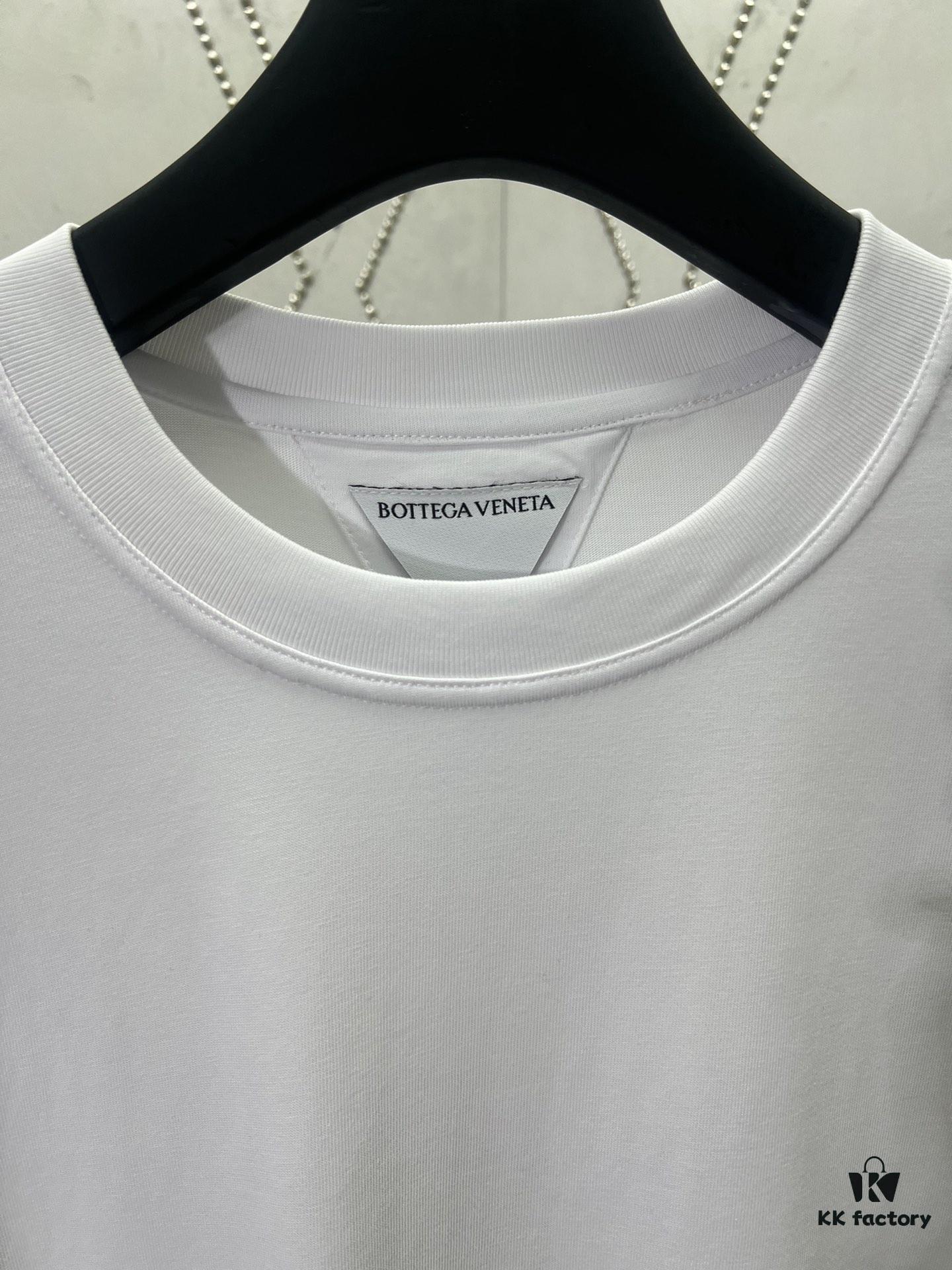 BV 25SS New Arrival Round Neck Cotton Matchstick Short Sleeve T-Shirt with Embroidery! Unisex