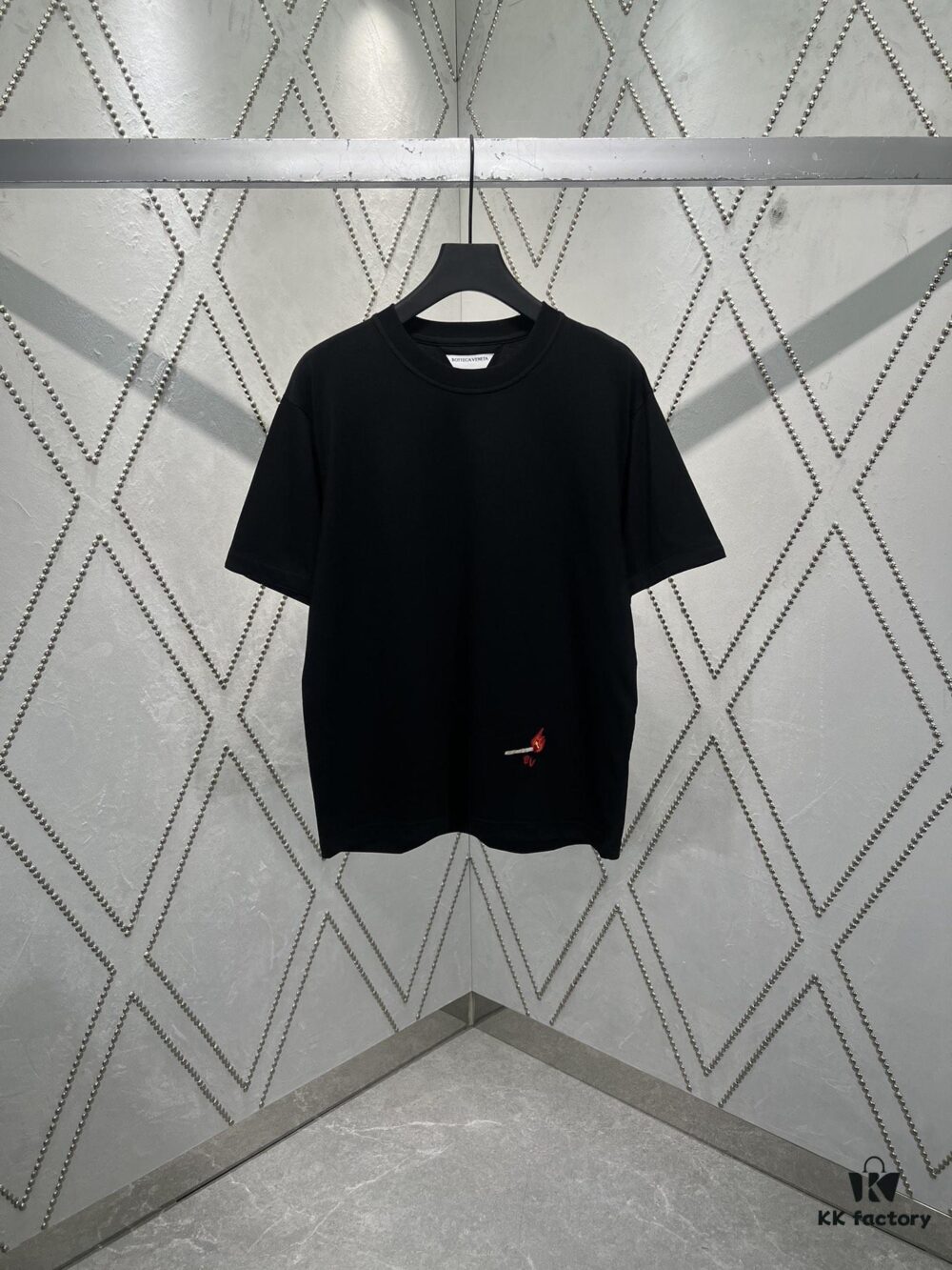 BV 25SS New Arrival Round Neck Cotton Matchstick Short Sleeve T-Shirt with Embroidery! Unisex