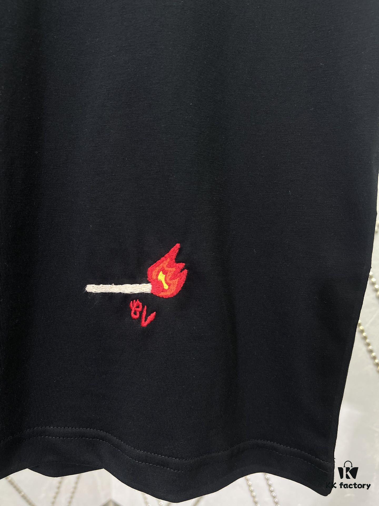 BV 25SS New Arrival Round Neck Cotton Matchstick Short Sleeve T-Shirt with Embroidery! Unisex