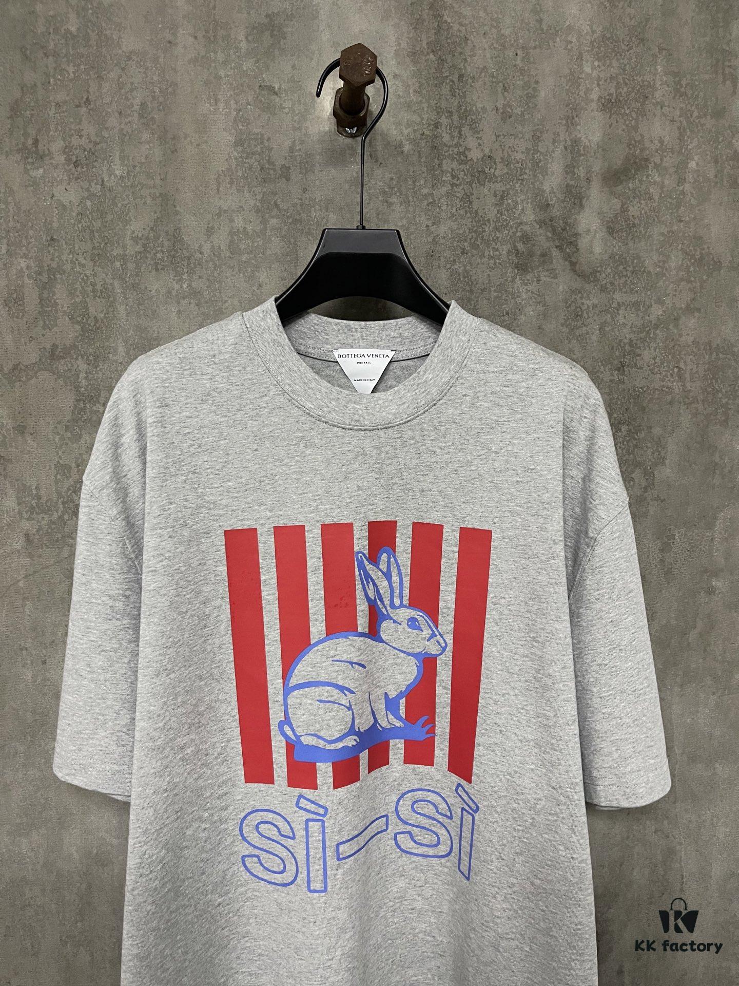 Spring and Summer New Arrival Heavyweight 400g Short Sleeve T-Shirt with Bottega Veneta-Style Animal Print