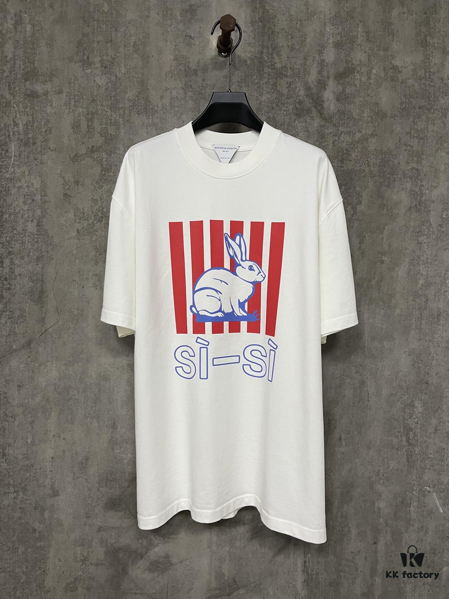 Spring and Summer New Arrival Heavyweight 400g Short Sleeve T-Shirt with Bottega Veneta Animal Print