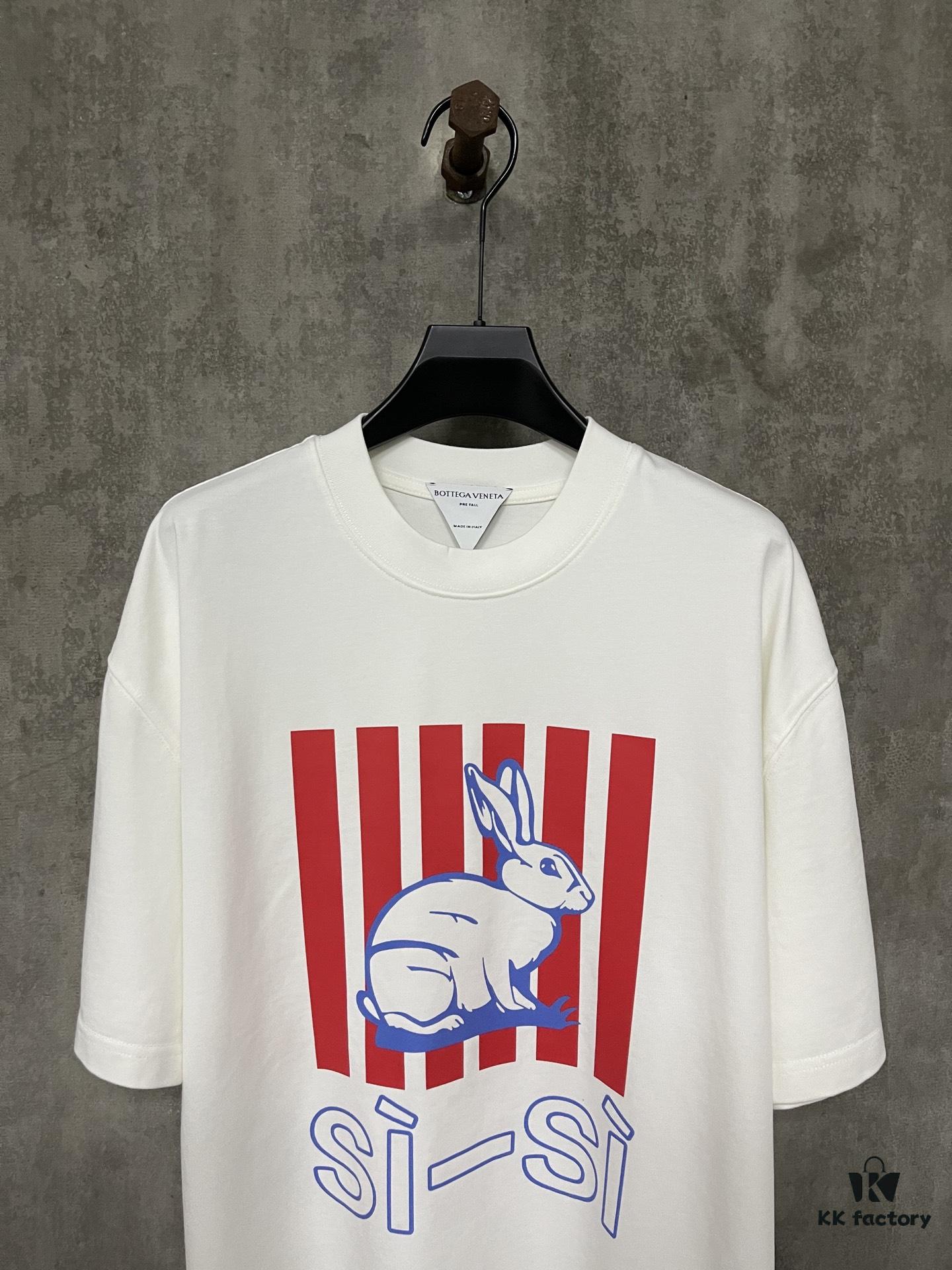 Spring and Summer New Arrival Heavyweight 400g Short Sleeve T-Shirt with Bottega Veneta Animal Print