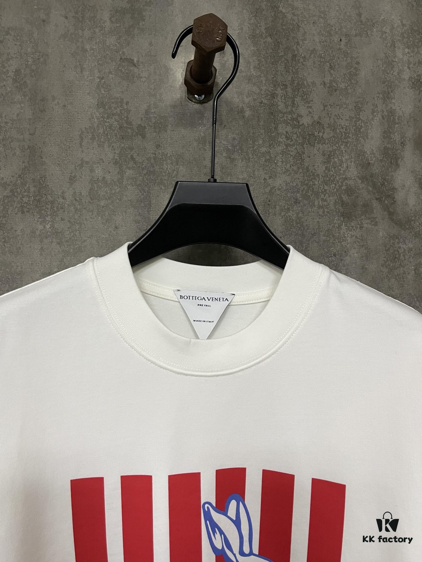 Spring and Summer New Arrival Heavyweight 400g Short Sleeve T-Shirt with Bottega Veneta Animal Print