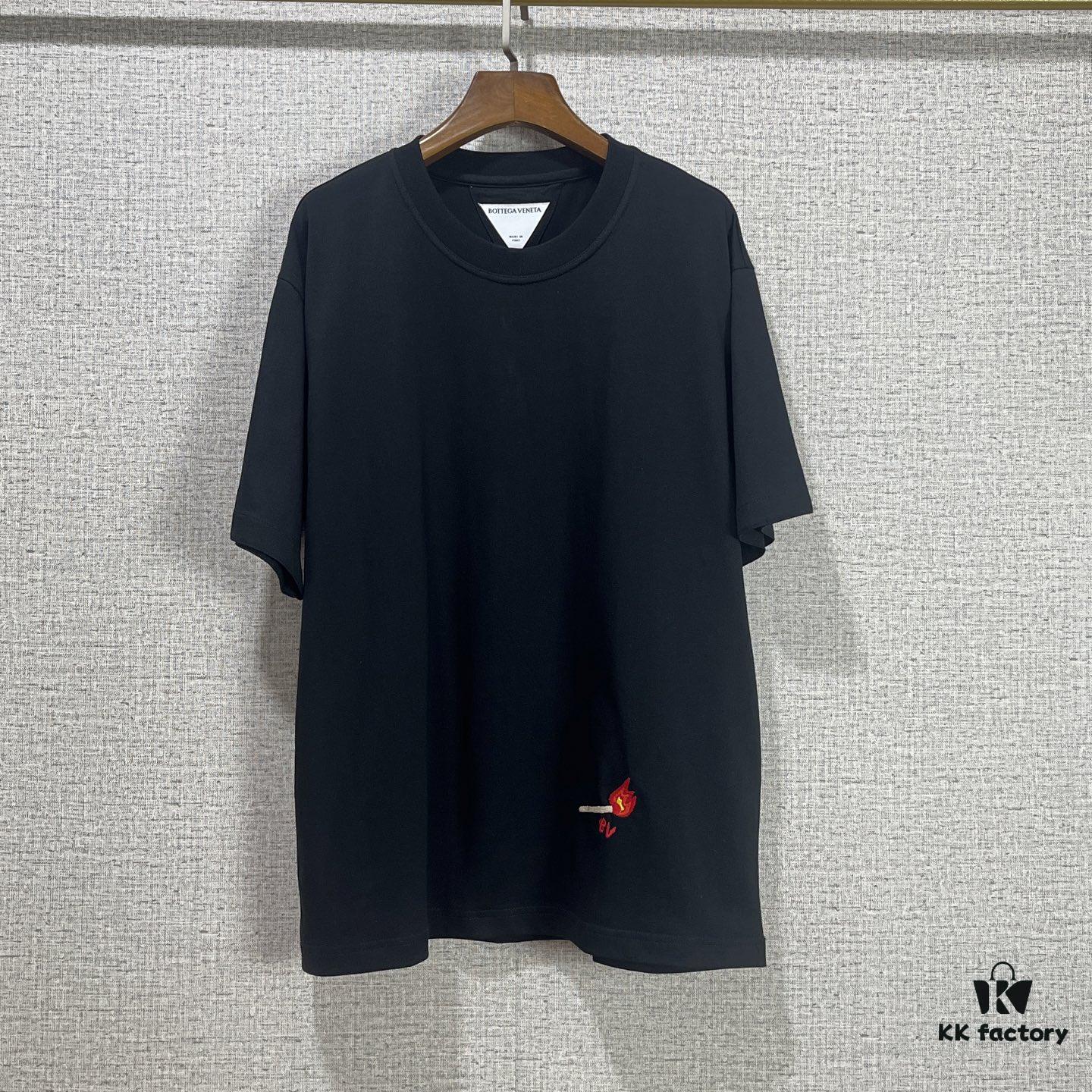 BV 2025SS New Arrival Round Neck Cotton Match Short Sleeve T-Shirt with Embroidery! Unisex