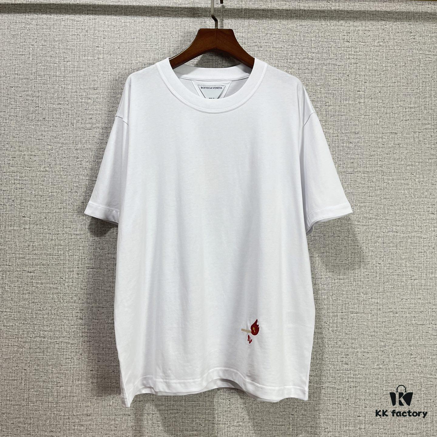 BV 2025SS New Arrival Round Neck Cotton Match Short Sleeve T-Shirt with Embroidery! Unisex