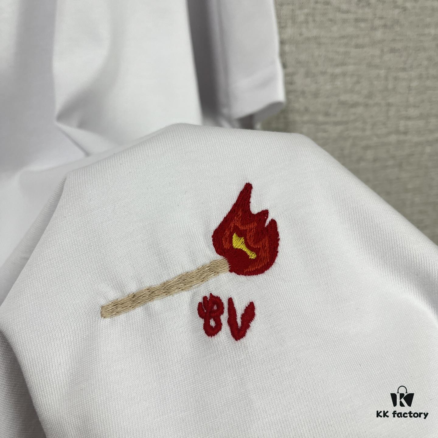 BV 2025SS New Arrival Round Neck Cotton Match Short Sleeve T-Shirt with Embroidery! Unisex