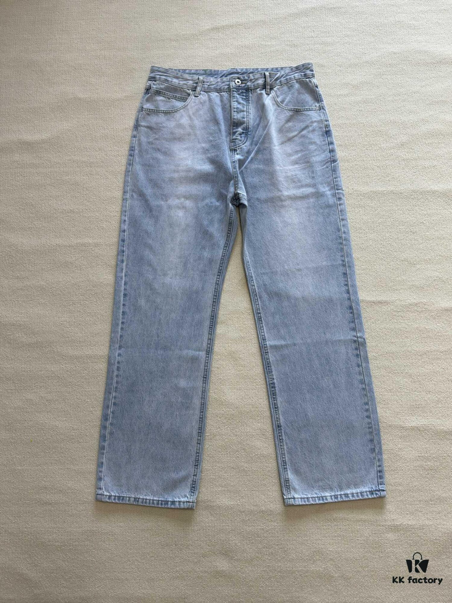 Bottega Veneta BV09 SS23 Solid Color Mid-Rise Zippered Straight Jeans Unisex Denim Trousers