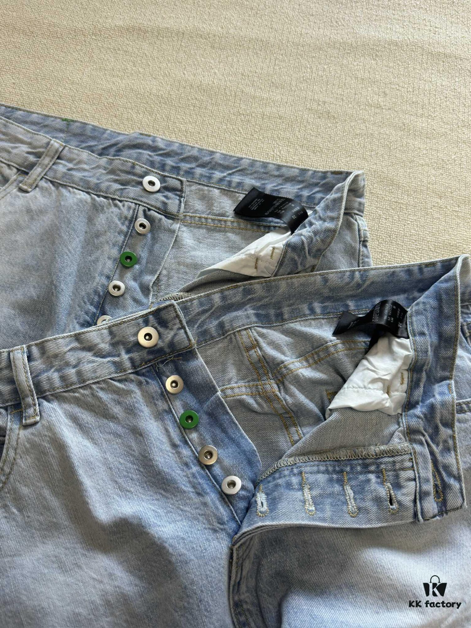 Bottega Veneta BV09 SS23 Solid Color Mid-Rise Zippered Straight Jeans Unisex Denim Trousers