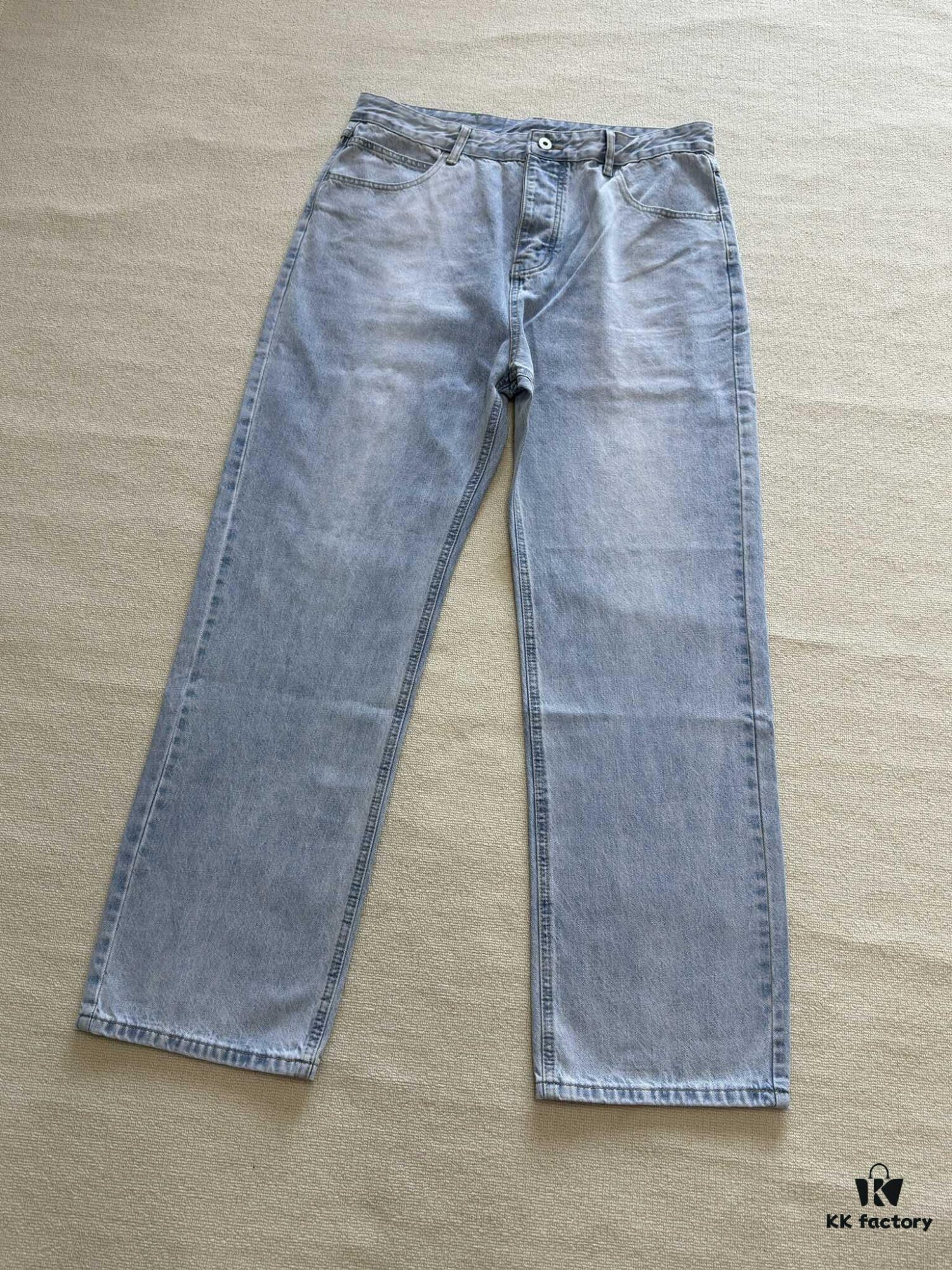 Bottega Veneta BV09 SS23 Solid Color Mid-Rise Zippered Straight Jeans Unisex Denim Trousers