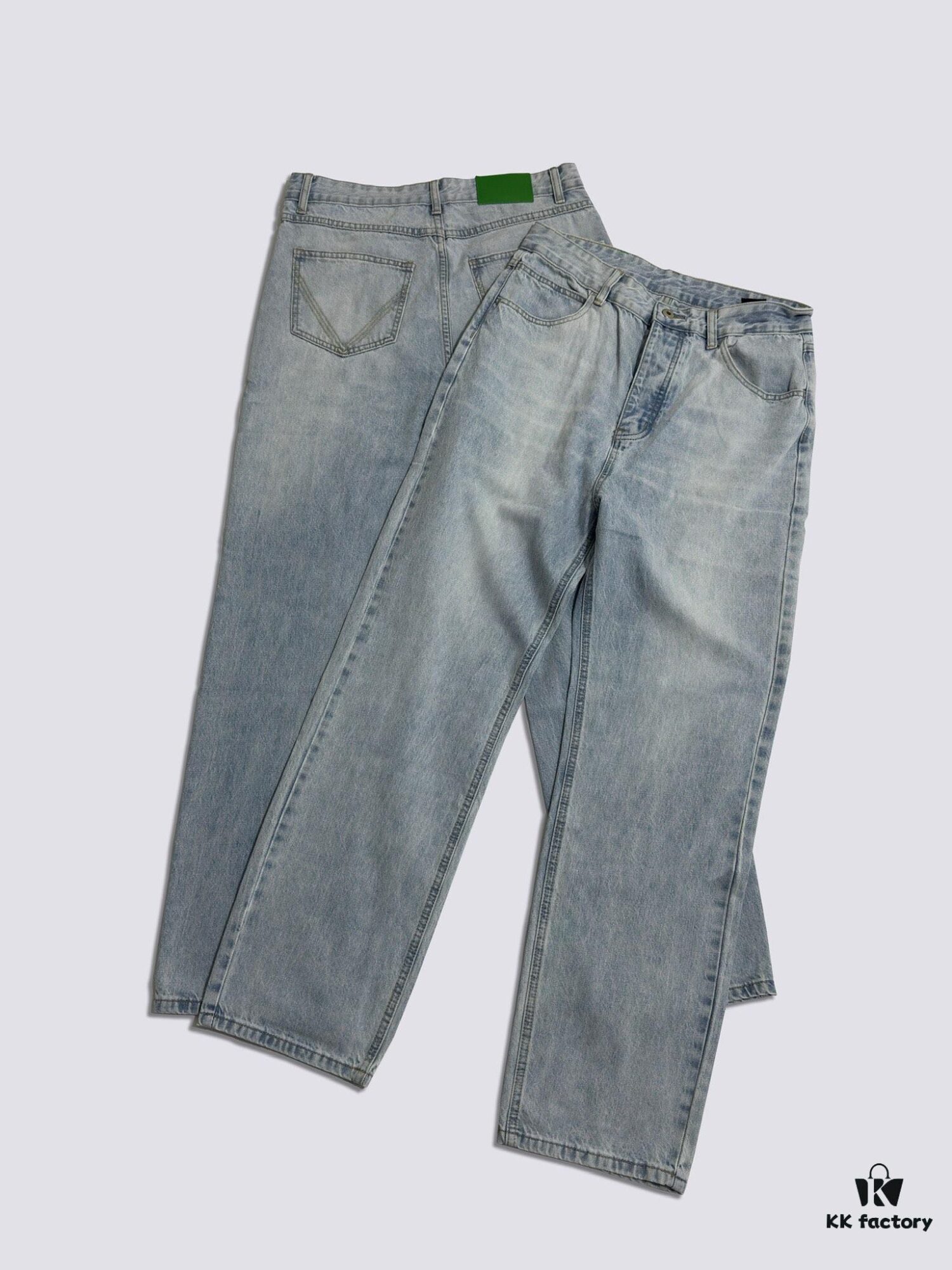 Bottega Veneta BV09 SS23 Solid Color Mid-Rise Zippered Straight Jeans Unisex Denim Trousers