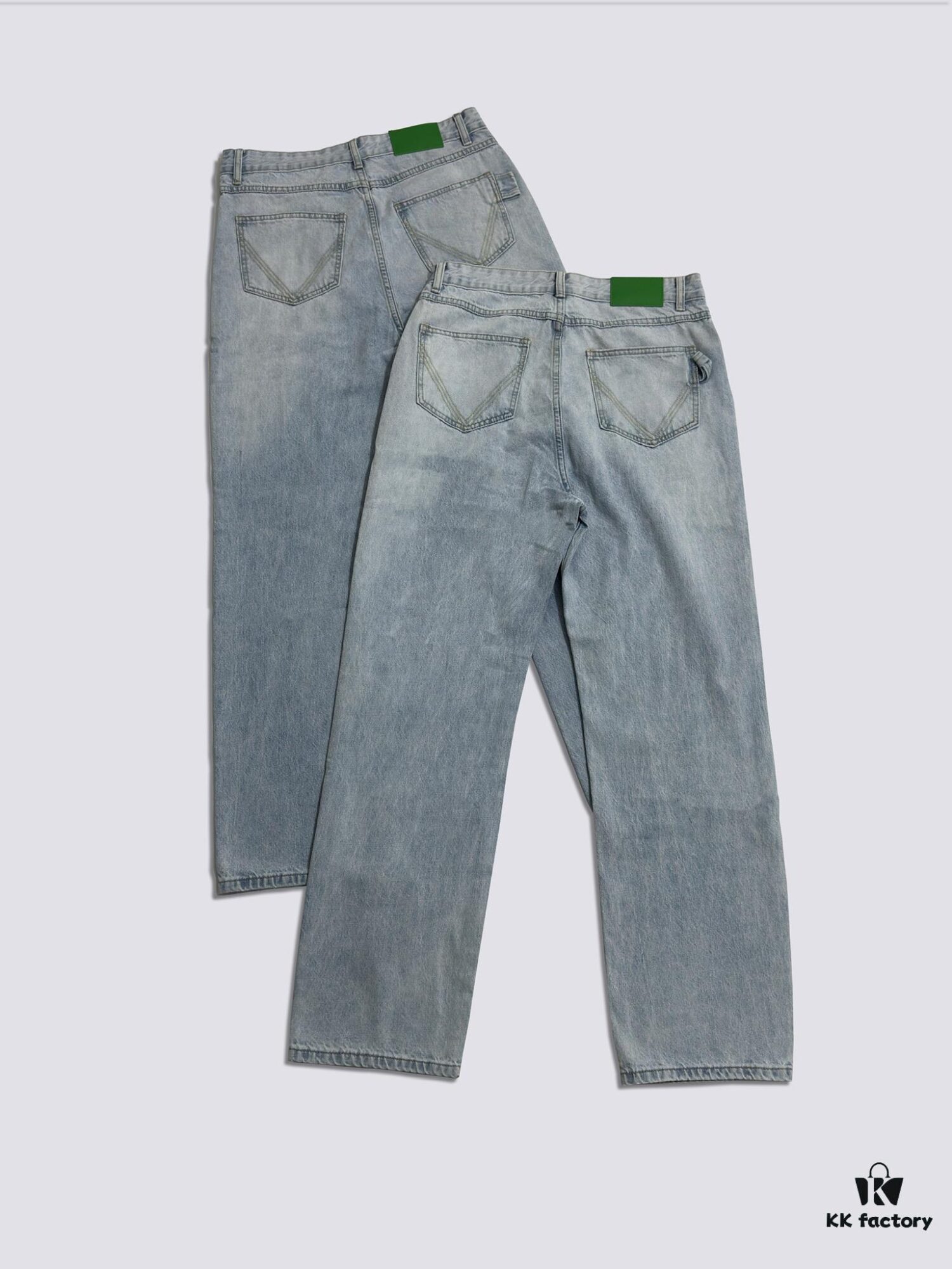 Bottega Veneta BV09 SS23 Solid Color Mid-Rise Zippered Straight Jeans Unisex Denim Trousers