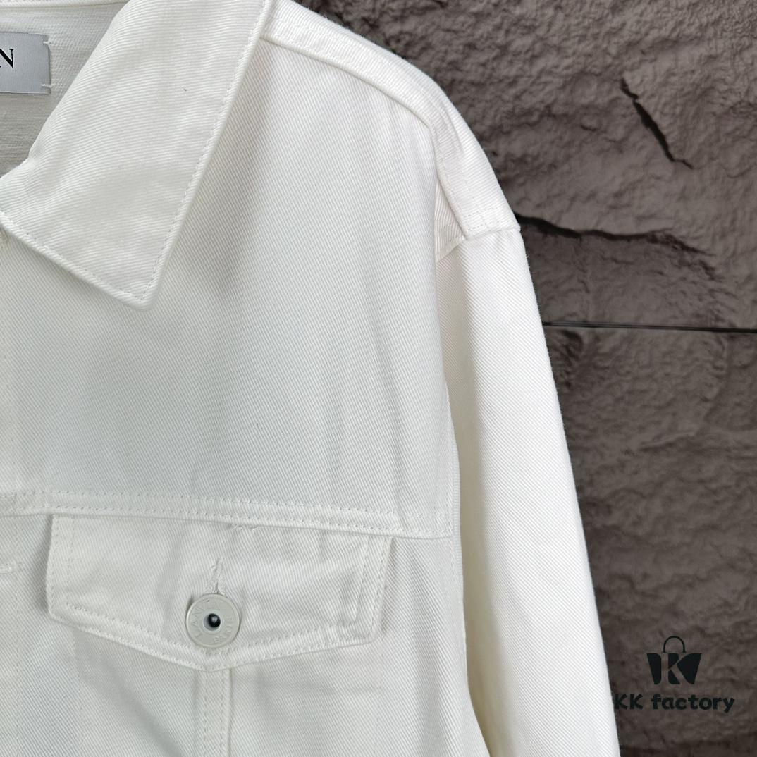 Lanvin 2025 Spring Collection Palm Tree 🌴 Letter Pattern Embroidered Couple Denim Jacket