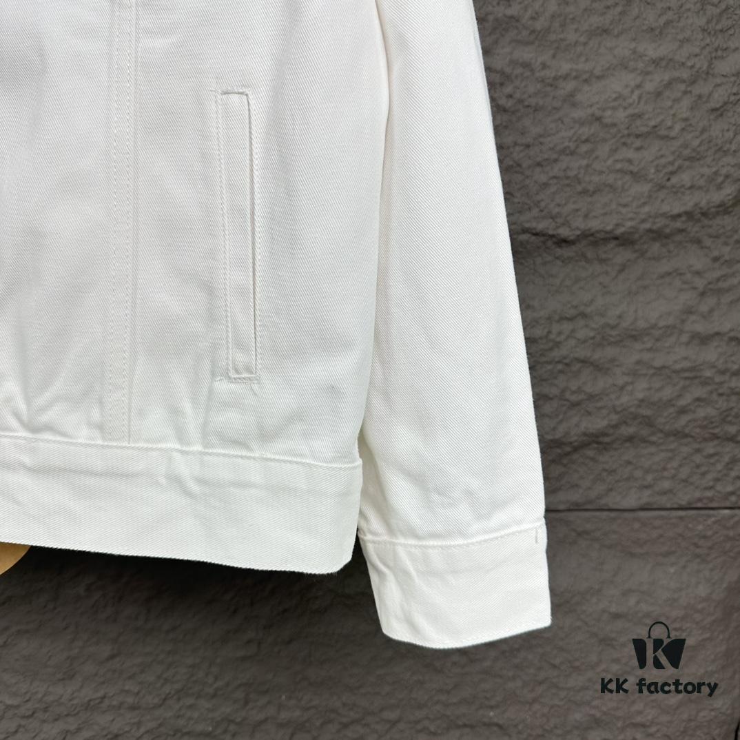 Lanvin 2025 Spring Collection Palm Tree 🌴 Letter Pattern Embroidered Couple Denim Jacket