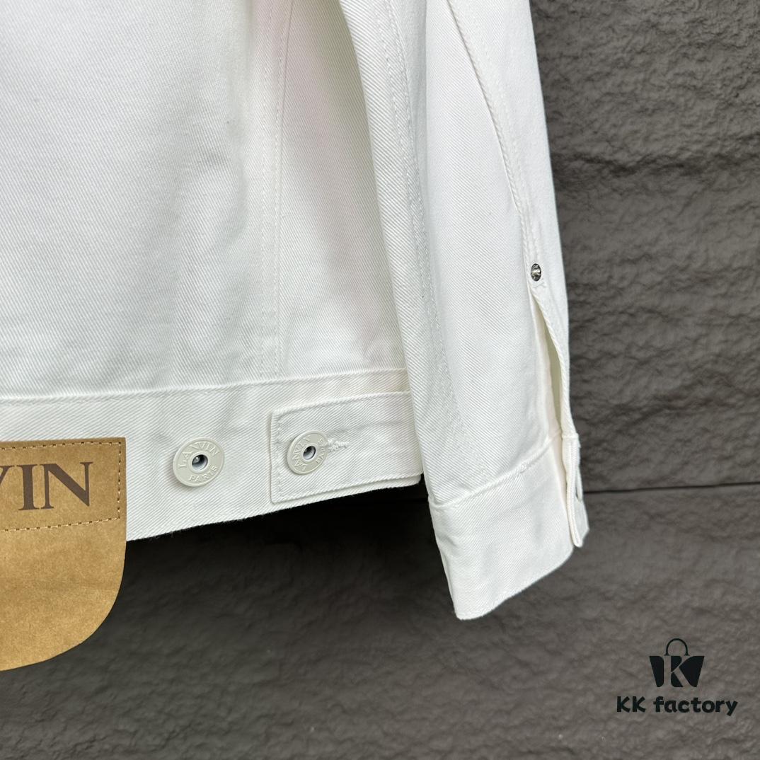 Lanvin 2025 Spring Collection Palm Tree 🌴 Letter Pattern Embroidered Couple Denim Jacket